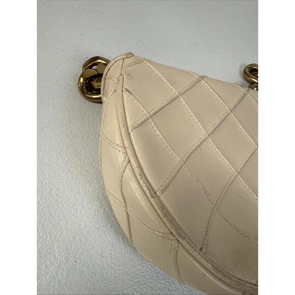 Tory Burch Fleming Mini Crescent Bag – As Is (Paint Chip & Scratched Chains) - Picture 13 of 15